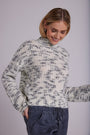 Bella DahlSpace Dye Mock Neck Sweater - Winter White and BlackSweaters & Jackets