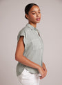 Bella DahlTwo Pocket Short Sleeve Shirt - Oasis GreenTops